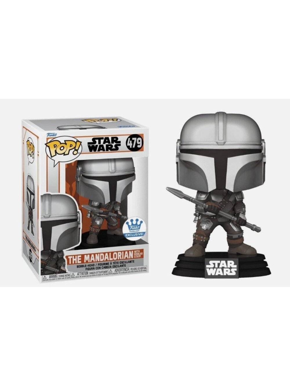 Funko Pop! Star Wars #479 The Mandalorian With Beskar Staff Exclusive Vinyl Figu